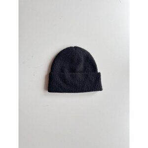 Aritzia AUXILIARY Black Polyamide Alpaca Wool Blend Knit Beanie Hat, One Size